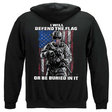 Load image into Gallery viewer, American Flag Defend Or Be Buried Or Be Buried In It Premium Long Sleeves