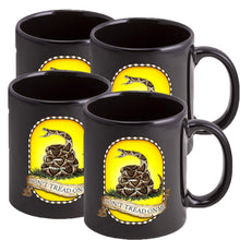 Load image into Gallery viewer, Don't Tread On Me Stoneware Black Mug Set