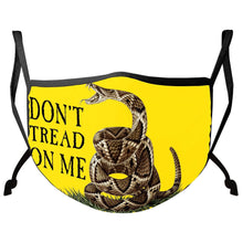 Load image into Gallery viewer, Don't Tread on Me Gadsen Flag Yellow Face Mask