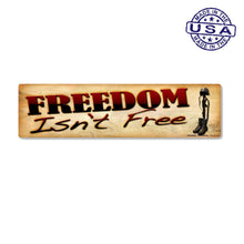 Load image into Gallery viewer, United States Patriotic Freedom isn't Free Tan Bumper Strip Magnet (10.88" x 2.88")