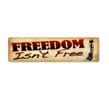 Load image into Gallery viewer, United States Patriotic Freedom isn't Free Tan Bumper Strip Magnet (10.88" x 2.88")