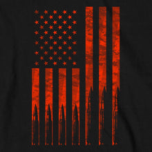 Load image into Gallery viewer, Red Flag Bullets Long Sleeve Shirt with Flag on Sleeves