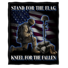 Load image into Gallery viewer, I Stand For The Flag Kneel For The Fallen Blanket - 50'x60'