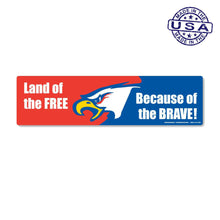 Load image into Gallery viewer, United States Patriotic Land of the Free Bumper Strip Magnet (10.88" x 2.88")