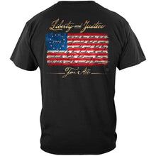 Load image into Gallery viewer, Patriotic 1776 Betsy Ross Flag Liberty and Justice For All Premium Long Sleeve