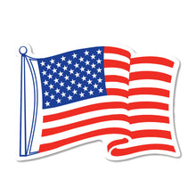 Load image into Gallery viewer, United States Patriotic Waving American Flag Sticker (7.75" x 5.5")