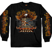 Load image into Gallery viewer, We The People Black with Fire Design Long Sleeve Shirt