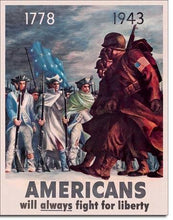 Load image into Gallery viewer, Americans - Fight for Liberty Tin Sign-Military Republic