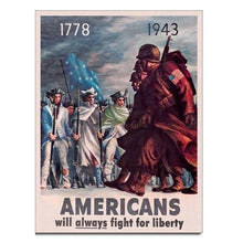 Load image into Gallery viewer, Americans - Fight for Liberty Tin Sign-Military Republic