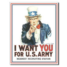Load image into Gallery viewer, Uncle Sam "I Want You" Tin Sign-Military Republic