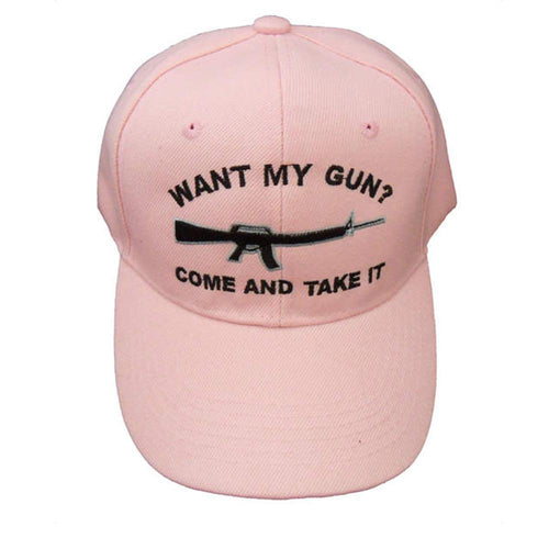 2nd Amendment ant My Gun? Come And Take It Cap - Pink-Military Republic