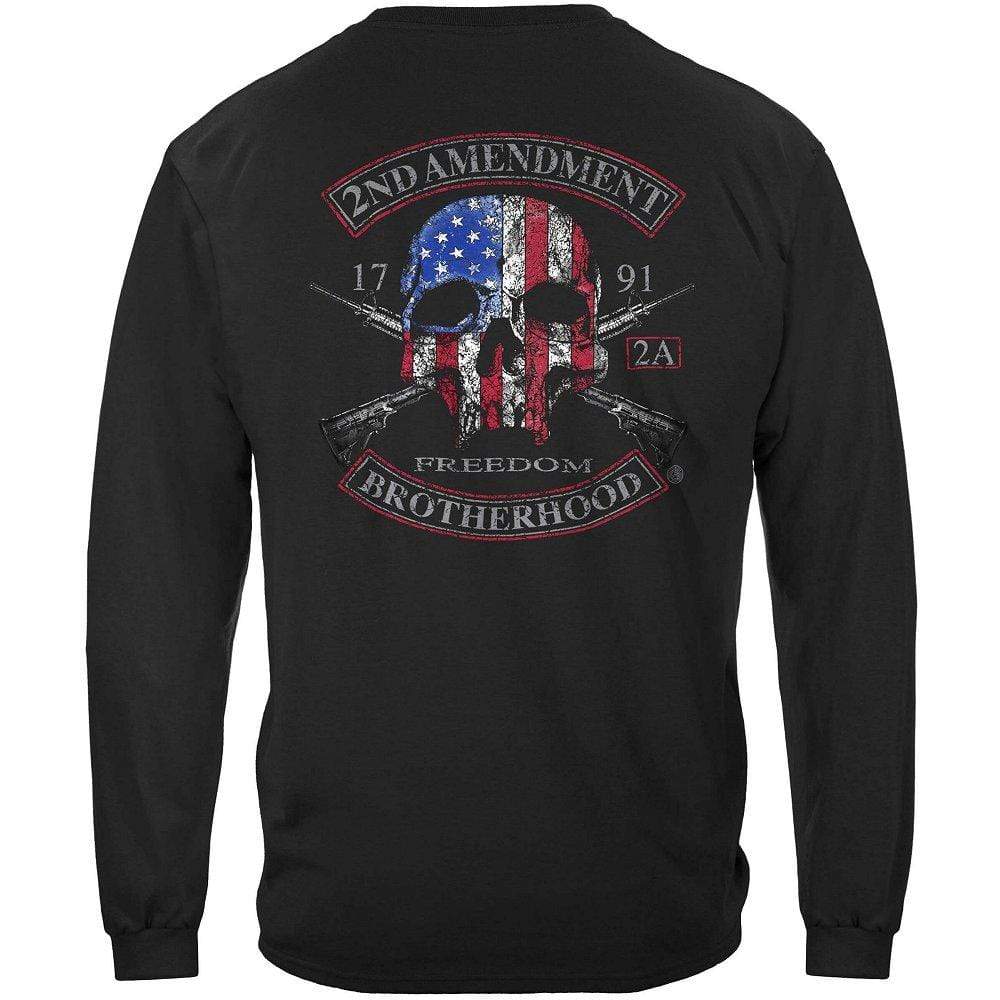 2nd Amendment Brotherhood Biker Skull and Flag Premium Long Sleeve