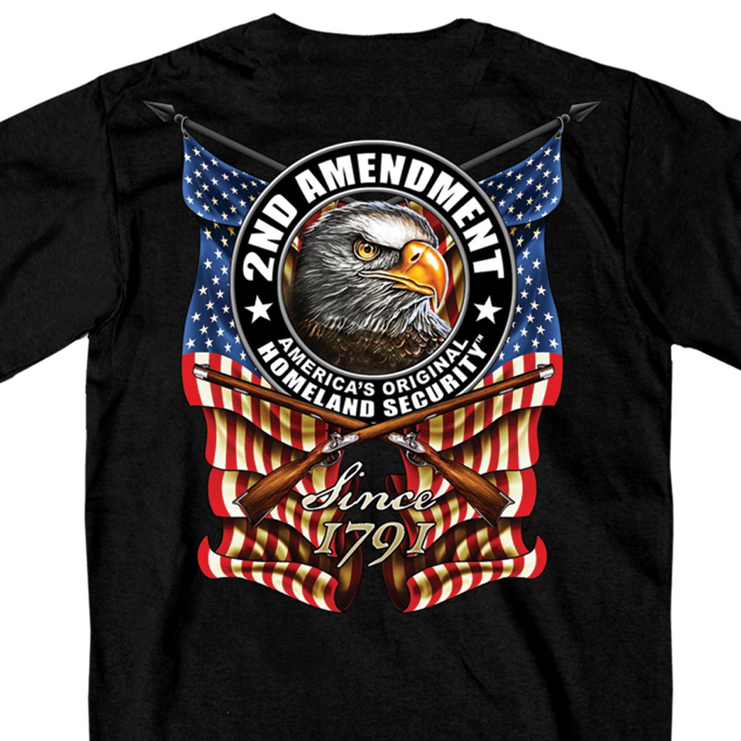 2nd Amendment Original Homeland Security Down Flag Biker T-Shirt