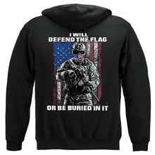 Load image into Gallery viewer, American Flag Defend Or Be Buried Or Be Buried In It Premium Long Sleeves
