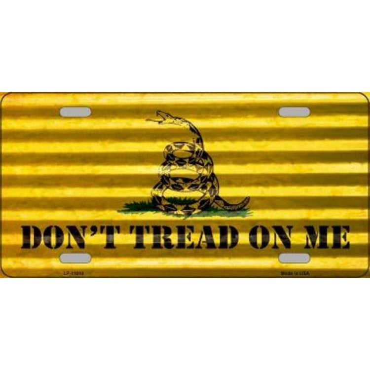 Don't Tread On Me Corrugated Metal License Plate