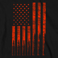 Load image into Gallery viewer, Red Flag Bullets Long Sleeve Shirt with Flag on Sleeves
