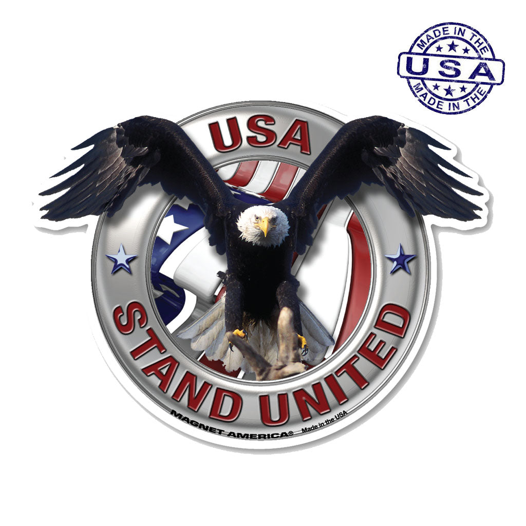 United States Patriotic Stand United Eagle Magnet (5.25