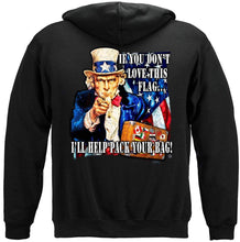 Load image into Gallery viewer, Uncle Sam Pack Your Bags Flag Design Premium Hoodie
