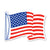 United States Patriotic Waving American Flag Sticker (7.75" x 5.5")
