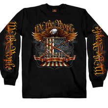 Load image into Gallery viewer, We The People Black with Fire Design Long Sleeve Shirt
