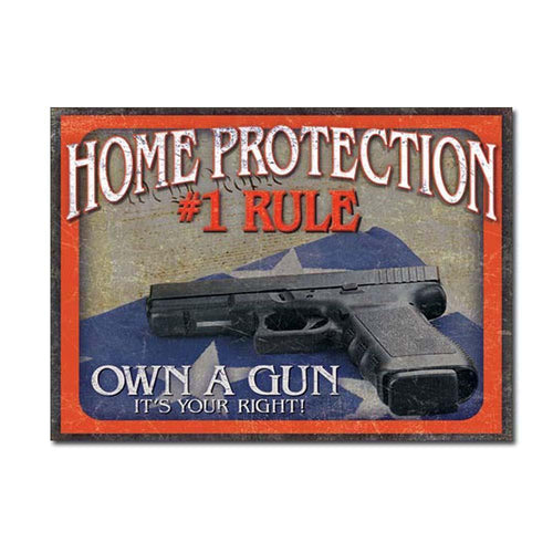 Home Protection - #1 Rule Tin Sign-Military Republic