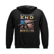Load image into Gallery viewer, 2nd Amendment My Rights Don&#39;t End Patriotic Hoodie

