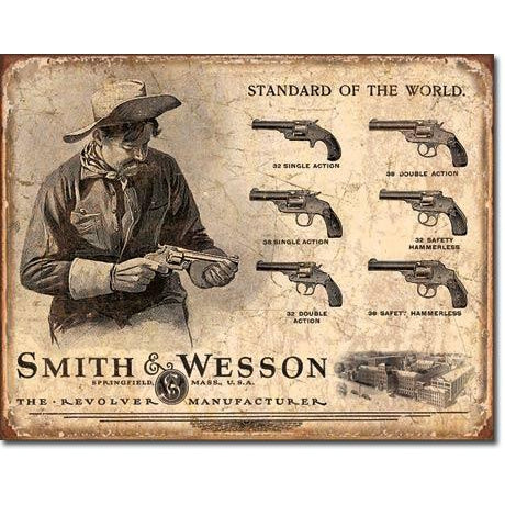 S&W Revolver Manufacturer Tin Sign-Military Republic