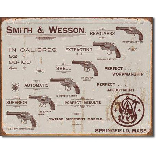 S&W - Revolvers Tin Sign-Military Republic