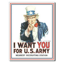 Load image into Gallery viewer, Uncle Sam &quot;I Want You&quot; Tin Sign-Military Republic
